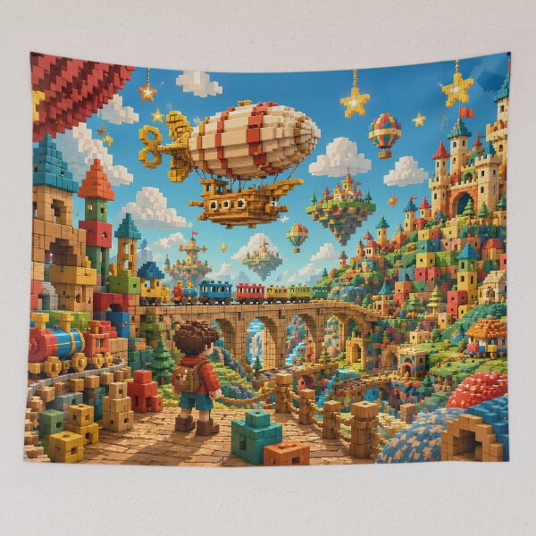 Item preview, Toy Block Kingdom and Storybook Airship designed and sold by pixelpopplanet.
