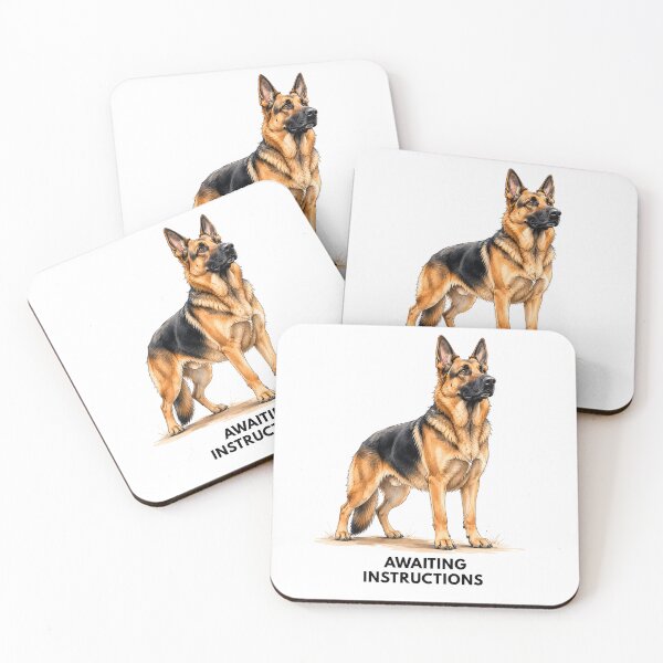 Item preview, Awaiting Instructions German Shepherd | Funny Working Dog Watercolor Gift designed and sold by PAPIRO SIGLO XXI.