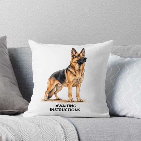 Item preview, Awaiting Instructions German Shepherd | Funny Working Dog Watercolor Gift designed and sold by PAPIRO SIGLO XXI.
