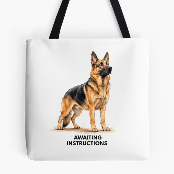 Item preview, Awaiting Instructions German Shepherd | Funny Working Dog Watercolor Gift designed and sold by PAPIRO SIGLO XXI.