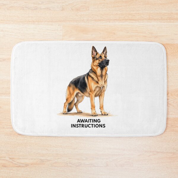 Item preview, Awaiting Instructions German Shepherd | Funny Working Dog Watercolor Gift designed and sold by PAPIRO SIGLO XXI.