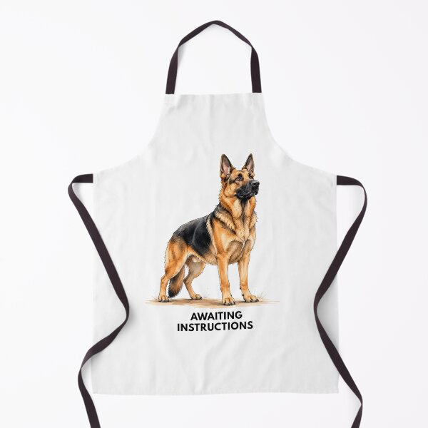 Item preview, Awaiting Instructions German Shepherd | Funny Working Dog Watercolor Gift designed and sold by PAPIRO SIGLO XXI.