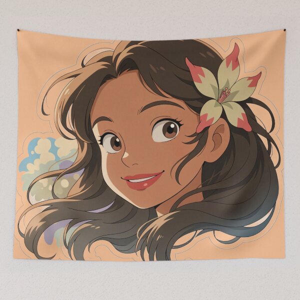 Item preview, Hawaiian princess anime style designed and sold by Danime Planet.