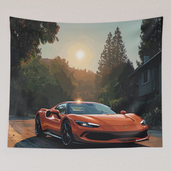 Item preview, Ferrari 296 GTB Italian Supercar Pop Art Poster designed and sold by AutoPopStudio.