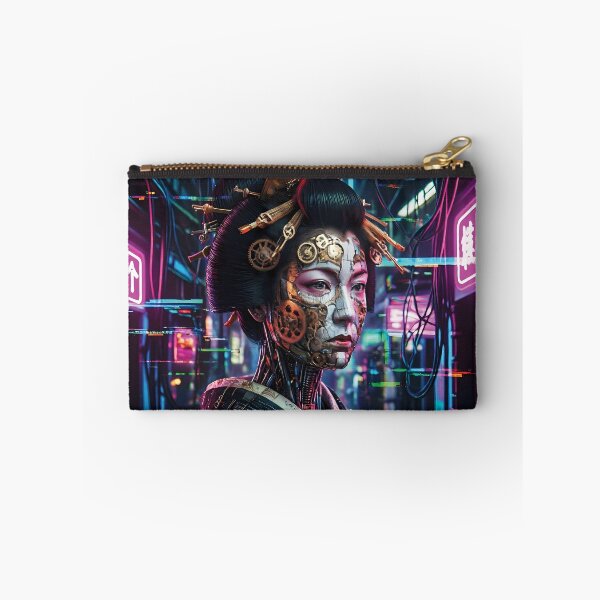 Item preview, Cybernetic Geisha Portrait with Clockwork Emotions designed and sold by Lucia Amaris Art.