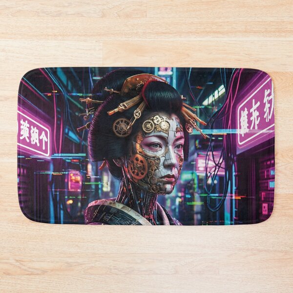 Item preview, Cybernetic Geisha Portrait with Clockwork Emotions designed and sold by Lucia Amaris Art.