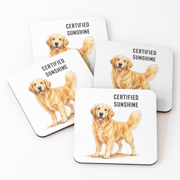 Item preview, Certified Sunshine Golden Retriever | Happy Dog Watercolor Gift designed and sold by PAPIRO SIGLO XXI.