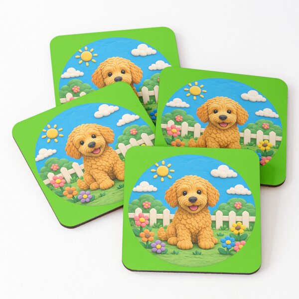 Item preview, Goldendoodle - clay - round designed and sold by AcornAndPebble.