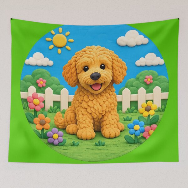 Item preview, Goldendoodle - clay - round designed and sold by AcornAndPebble.