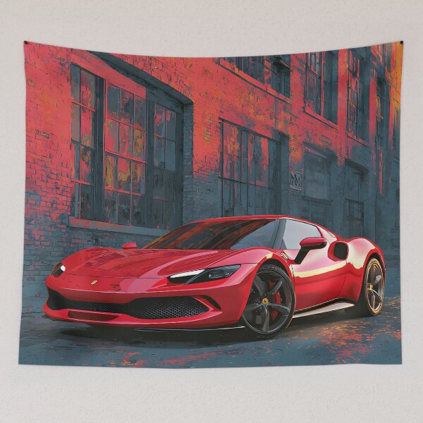 Item preview, Ferrari 296 GTB Pop Art Racing Inspired Illustration designed and sold by AutoPopStudio.