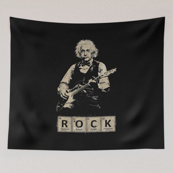 Artikelvorschau, Albert Einstein Rockgitarren-Chemie-Design entworfen und verkauft von Nacho Average Designs.