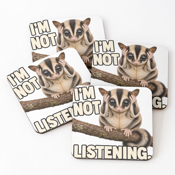 Item preview, I'm Not Listening Sugar Glider designed and sold by HippyRikky.
