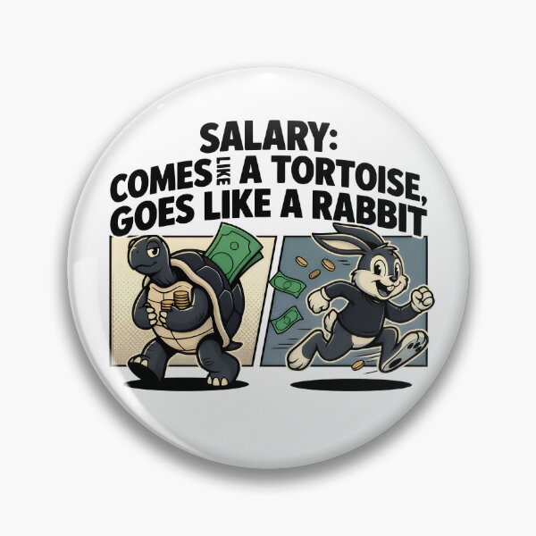 Item preview, Salary Comes Like a Tortoise Goes Like a Rabbit | Funny Money Design designed and sold by WonderWaresGifts.