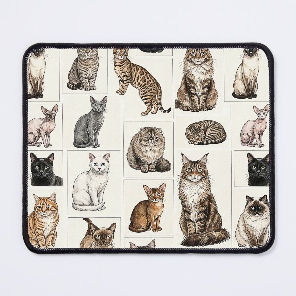 Item preview, Illustrated Cat Breed Pattern Collage designed and sold by Mejiamueriel.