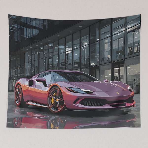 Item preview, Ferrari 296 GTB Futuristic Pop Art Supercar Artwork designed and sold by AutoPopStudio.