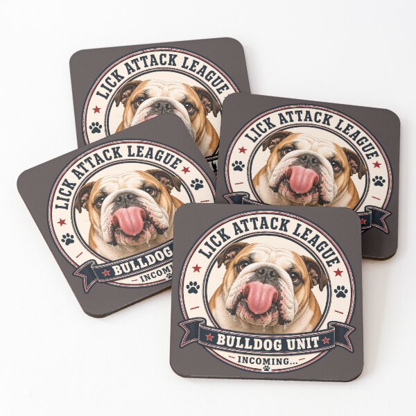 Item preview, Lick Attack League - Bulldog Unit - Incoming.../Funny English Bulldog Badge Logo  designed and sold by Halejo68.