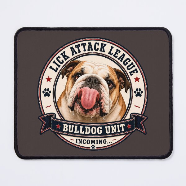 Item preview, Lick Attack League - Bulldog Unit - Incoming.../Funny English Bulldog Badge Logo designed and sold by Halejo68.