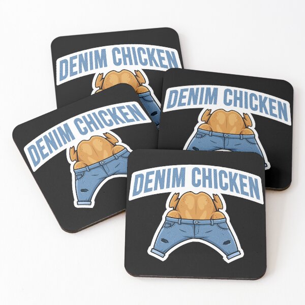 Item preview, Denim Chicken with Blue Text designed and sold by fpleasants.