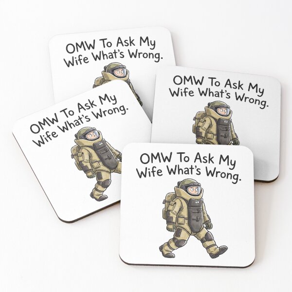 Item preview, OMW To Ask My Wife What's Wrong Bomb Squad EOD Cartoon designed and sold by ThreadRiotTees.