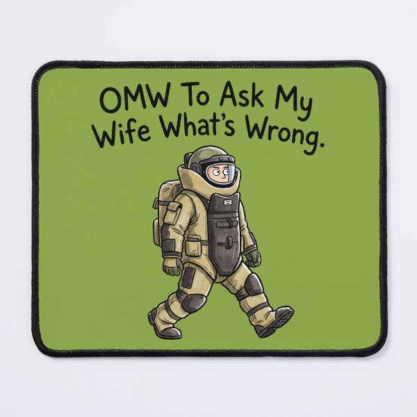 Item preview, OMW To Ask My Wife What's Wrong Bomb Squad EOD Cartoon designed and sold by ThreadRiotTees.