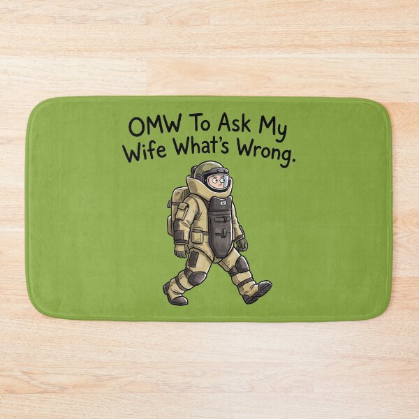 Item preview, OMW To Ask My Wife What's Wrong Bomb Squad EOD Cartoon designed and sold by ThreadRiotTees.