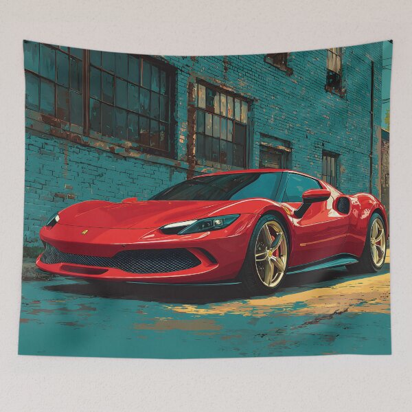 Item preview, Ferrari 296 GTB Modern Pop Art Garage Wall Decor designed and sold by AutoPopStudio.