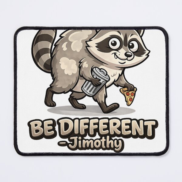 Item preview, Be Different Raccoon Print, Funny Quote Design, Jimothy the Raccoon Shirt Graphic designed and sold by TM DESIGNS AND MORE.