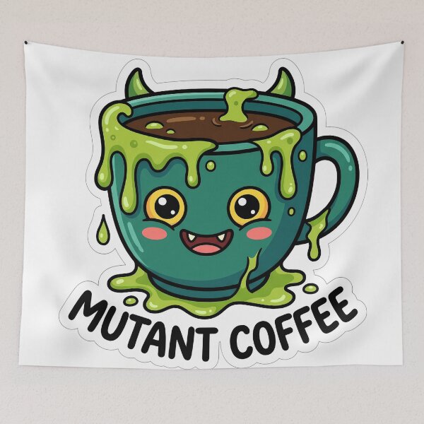 Item preview, MUTANT COFFEE - Cute Kawaii Monster Coffee Cup designed and sold by DavidN2026.