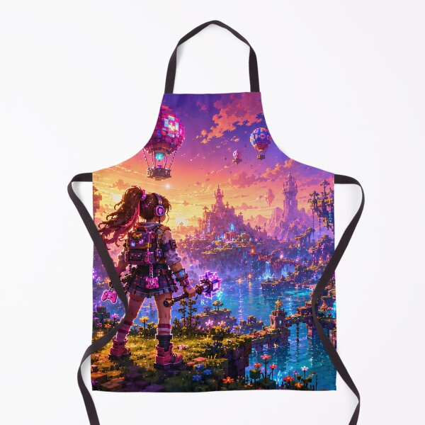 Item preview, Girl Explorer Overlooks a Neon Sky City designed and sold by pixelpopplanet.