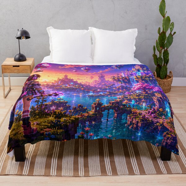 Item preview, Girl Explorer Overlooks a Neon Sky City designed and sold by pixelpopplanet.