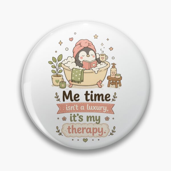 Item preview, Me Time Isn't a Luxury It's My Therapy Cute Penguin Self Care designed and sold by LittleJoyStudio.Art.