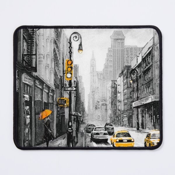 Item preview, New York City Street Wall Art | Urban Manhattan Cityscape Illustration designed and sold by Iceberg Comic Book Lounge.