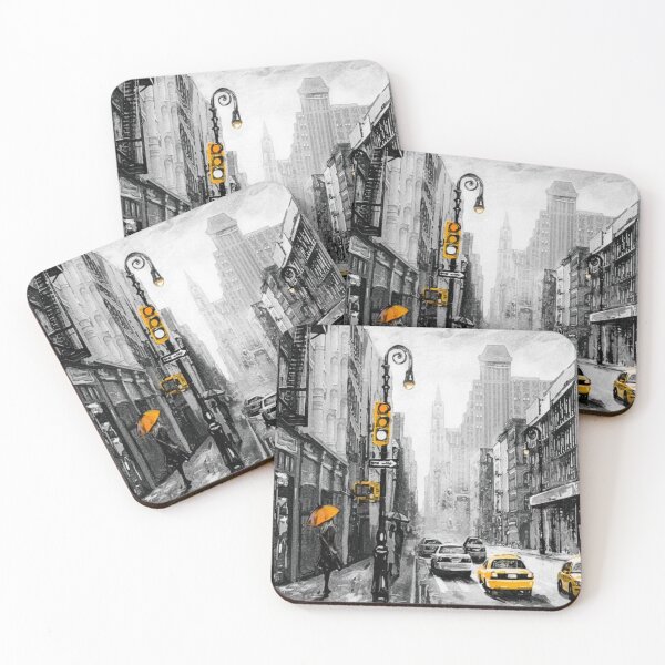 Item preview, New York City Street Wall Art | Urban Manhattan Cityscape Illustration designed and sold by Iceberg Comic Book Lounge.