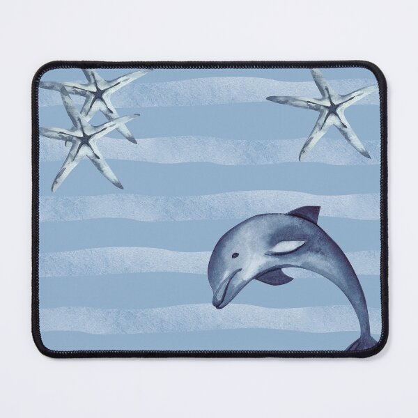 Item preview, Watercolor Dolphin & Starfish | Coastal Ocean Aesthetic | Beach Cottage Marine Art designed and sold by NOUURRRR.
