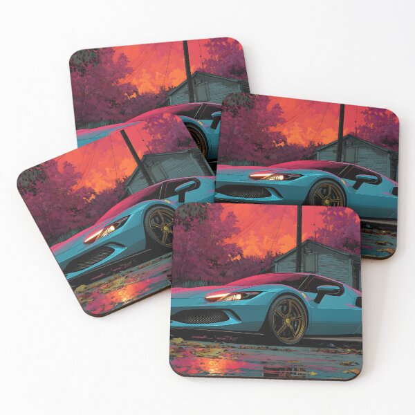 Item preview, Ferrari 296 GTB Vibrant Supercar Pop Art Poster designed and sold by AutoPopStudio.