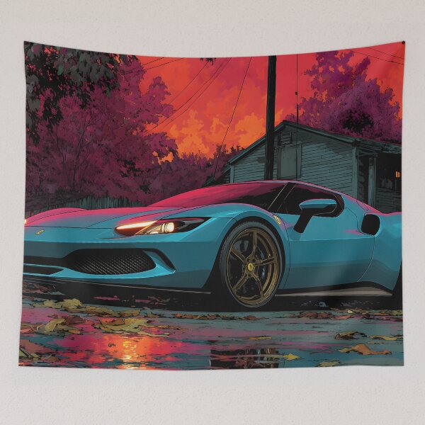 Item preview, Ferrari 296 GTB Vibrant Supercar Pop Art Poster designed and sold by AutoPopStudio.