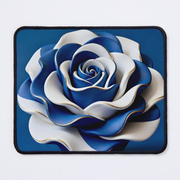 Item preview, Elegant Blue and White Rose designed and sold by Vicky Brago-Mitchell®.