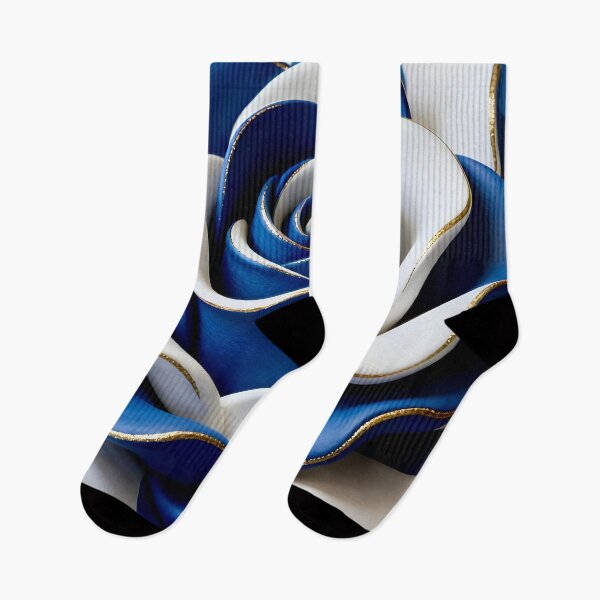 Item preview, Elegant Blue and White Rose designed and sold by Vicky Brago-Mitchell®.