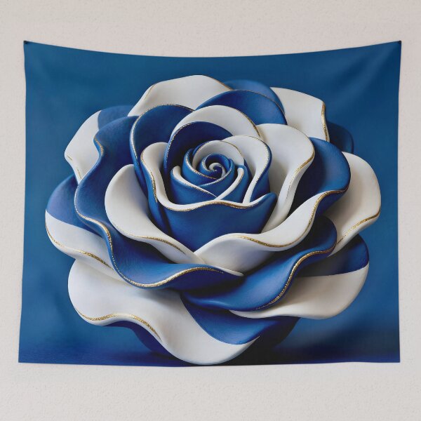 Item preview, Elegant Blue and White Rose designed and sold by Vicky Brago-Mitchell®.