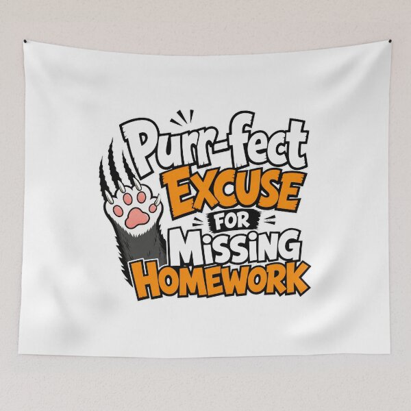Item preview, back to school Purr-fect Excuse For Missing Homework Funny Shirt  designed and sold by Uglyandcute.