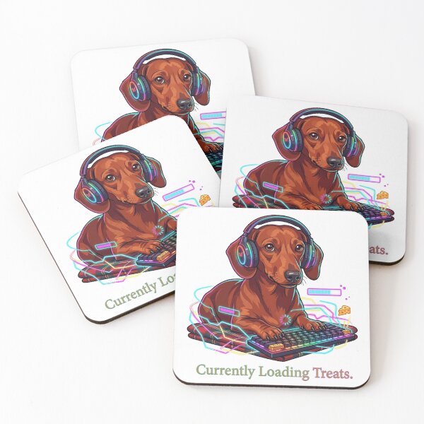 Item preview, Loading Treats Neon Gamer Puppy Dachshund Design designed and sold by jgoteiner.