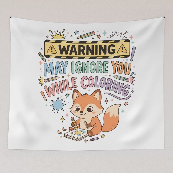 Item preview, Fox Coloring Day Warning Design designed and sold by SHOP-Corner.