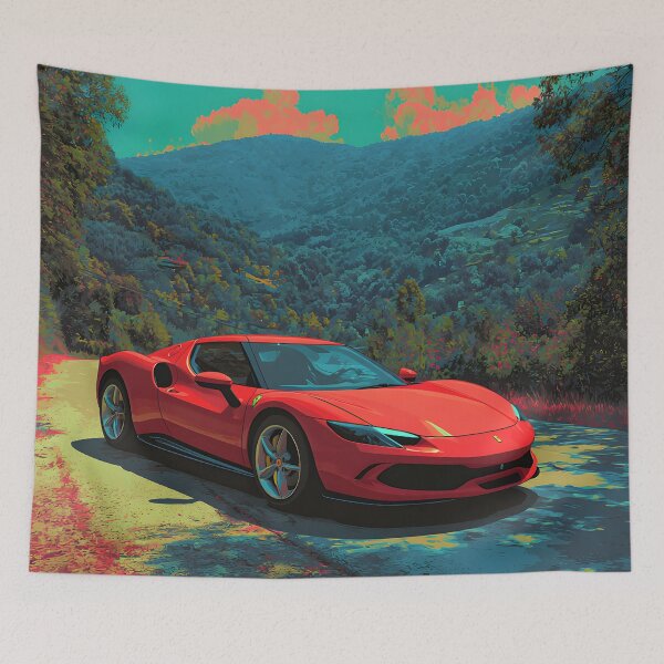 Item preview, Ferrari 296 GTB Supercar Pop Art Graphic Design designed and sold by AutoPopStudio.