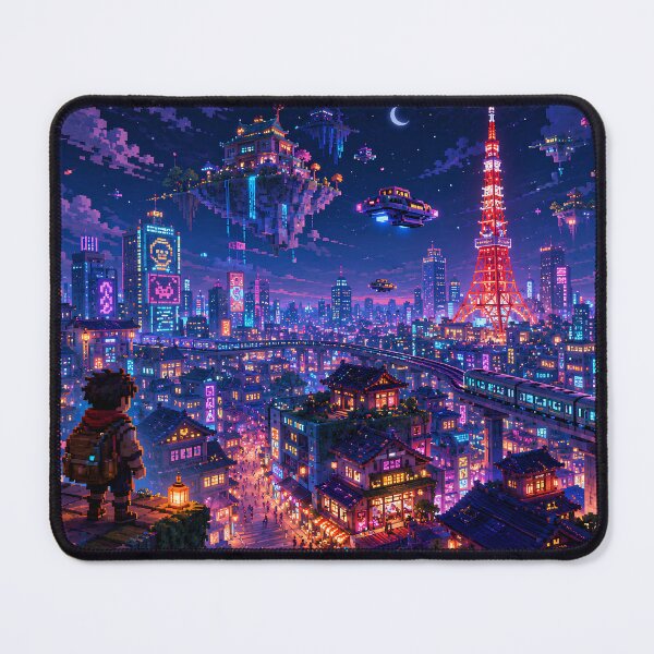 Item preview, Neon Tokyo Sky World After Dark designed and sold by pixelpopplanet.