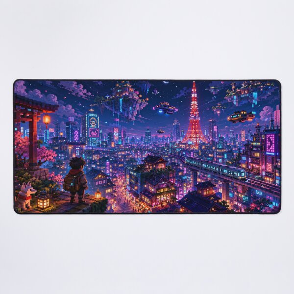 Item preview, Neon Tokyo Sky World After Dark designed and sold by pixelpopplanet.
