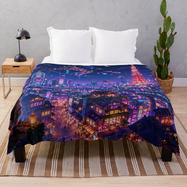 Item preview, Neon Tokyo Sky World After Dark designed and sold by pixelpopplanet.