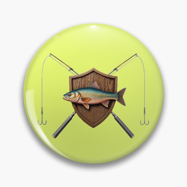 Item preview, CROSSED FISHING RODS, FISH, FISHERMEN, RED FIN FISH, BREAM designed and sold by classic car craze.