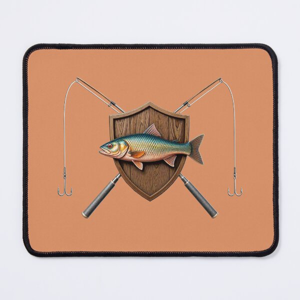 Item preview, CROSSED FISHING RODS, FISH, FISHERMEN, RED FIN FISH, BREAM designed and sold by classic car craze.