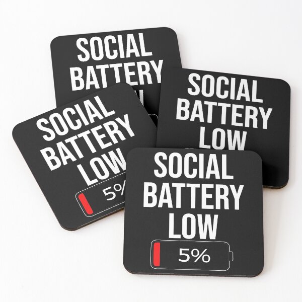Item preview, Social Battery Low 5 Percent Funny Introvert Quote designed and sold by Joshbrowny.