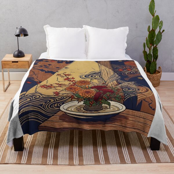 Item preview, Ukiyo-e Autumn Moribana: Dahlia & Cockscomb Art designed and sold by conohitoAI-ArtGallery.
